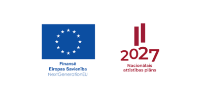 Logo kopa: Eiropas Savienības karogs un "Finansē Eiropas Savienība", kā arī Latvijas Nacionālā attīstības plāna 2027 logo.