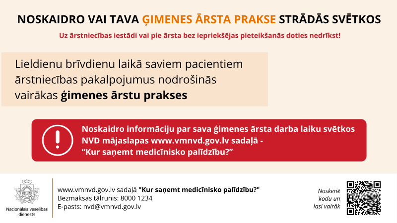 Noskaidro vai tava ģimenes ārsta prakse strādās svētkos