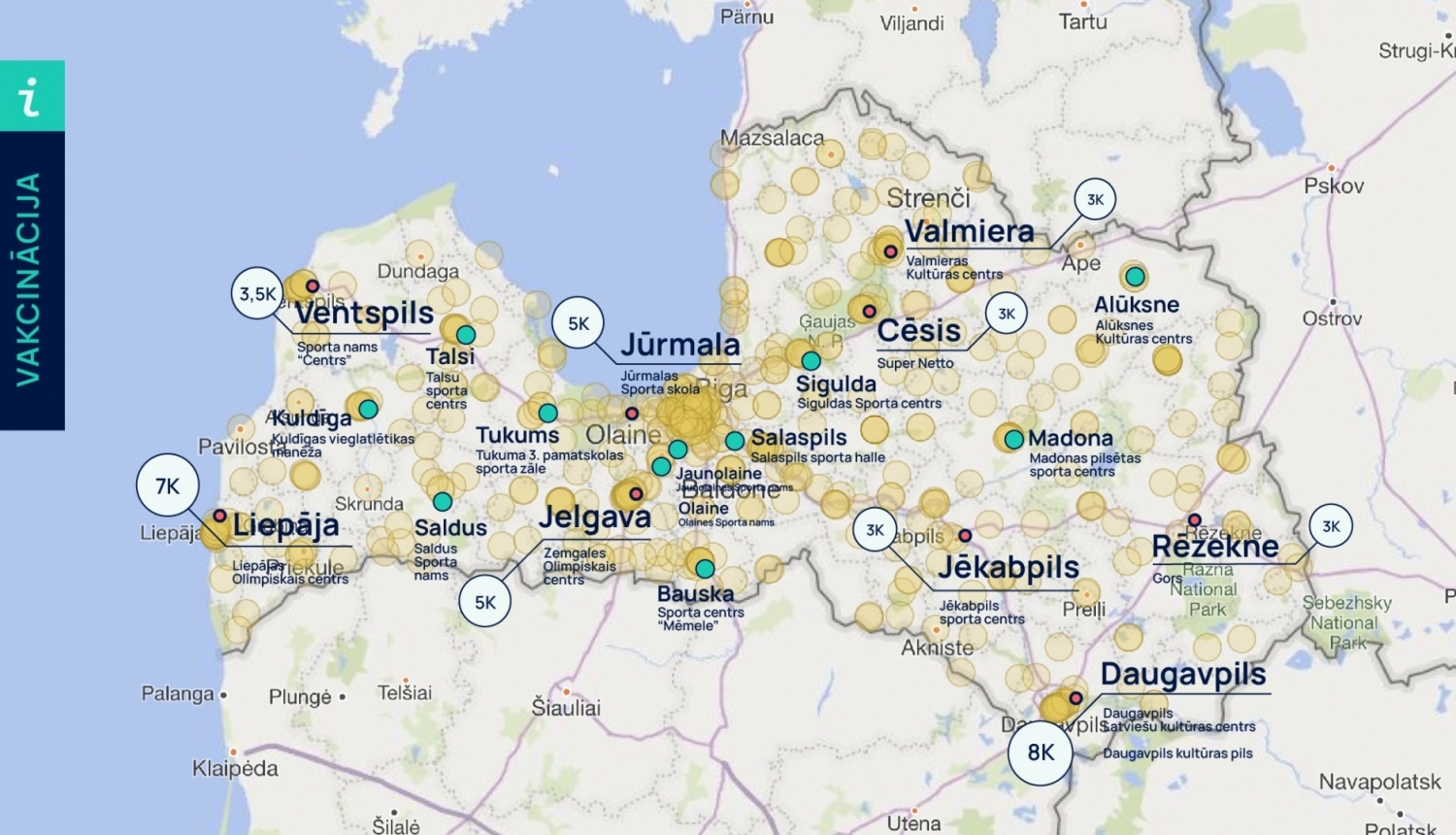 Liela mēroga vakcinācijas centri gatavi darbam